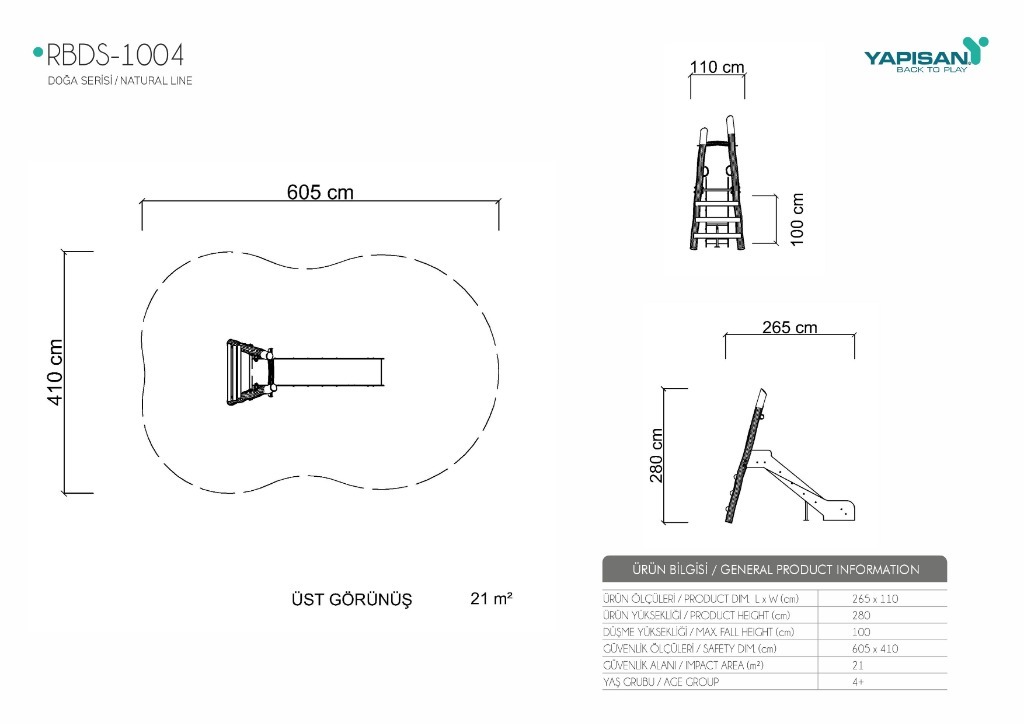 DG-104 Tek Kaydıraklı Doğa Oyun Ekipmanları - RU