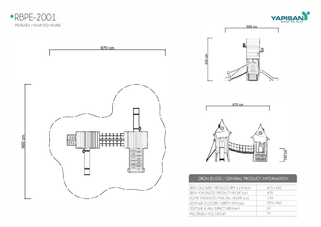 PE-102 Üç Kuleli Perili Ev Oyun Ekipmanı - RU