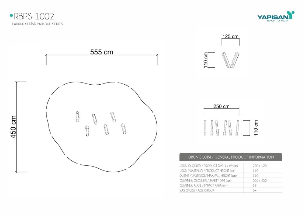 PA-102 Küçük Çeviklik Parkur Ekipmanları - RU